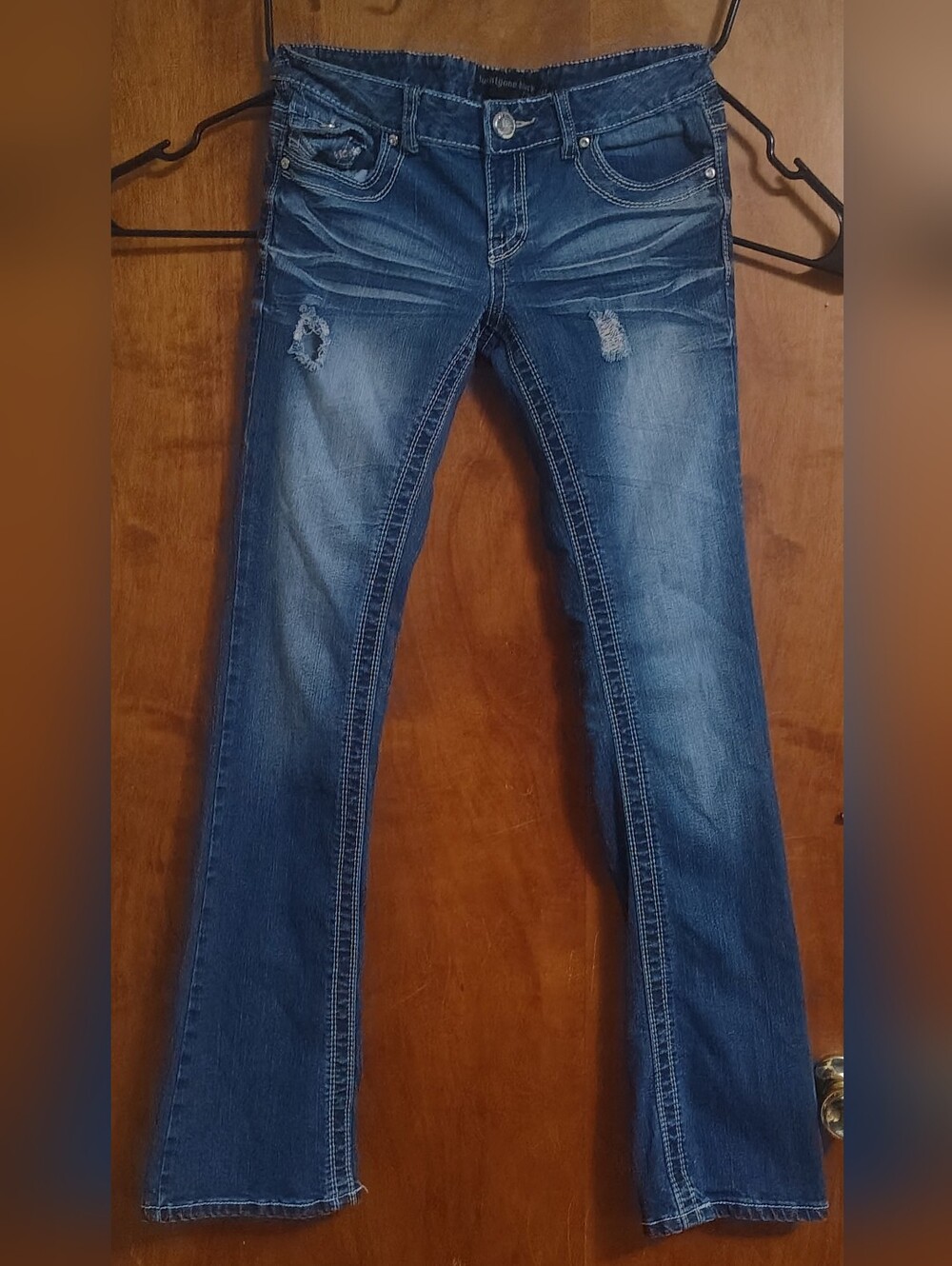 Women's Distressed Twenty One Black Jeans